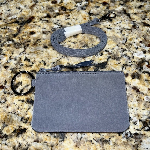 Vera Bradley Zip Id & Lanyard In Carbon Gray - Picture 2 of 2